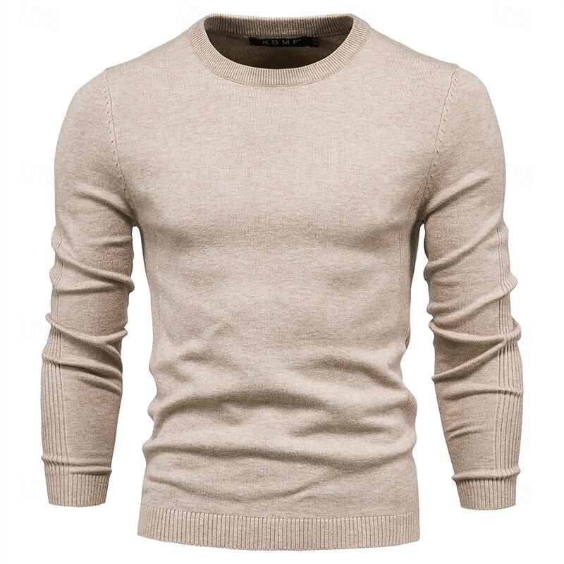 New Winter Thickness Pullover Men O-neck Solid Color Long Sleeve Warm Slim Sweaters Men Men's Sweater Pull Male Clothing
