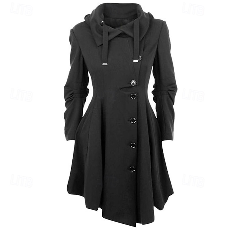 Punk & Gothic Steampunk Coat Trench Coat Hooded Plus Size Slim Fit Fancy Dress Women's Casual Daily Adults' Coat Fall & Winter