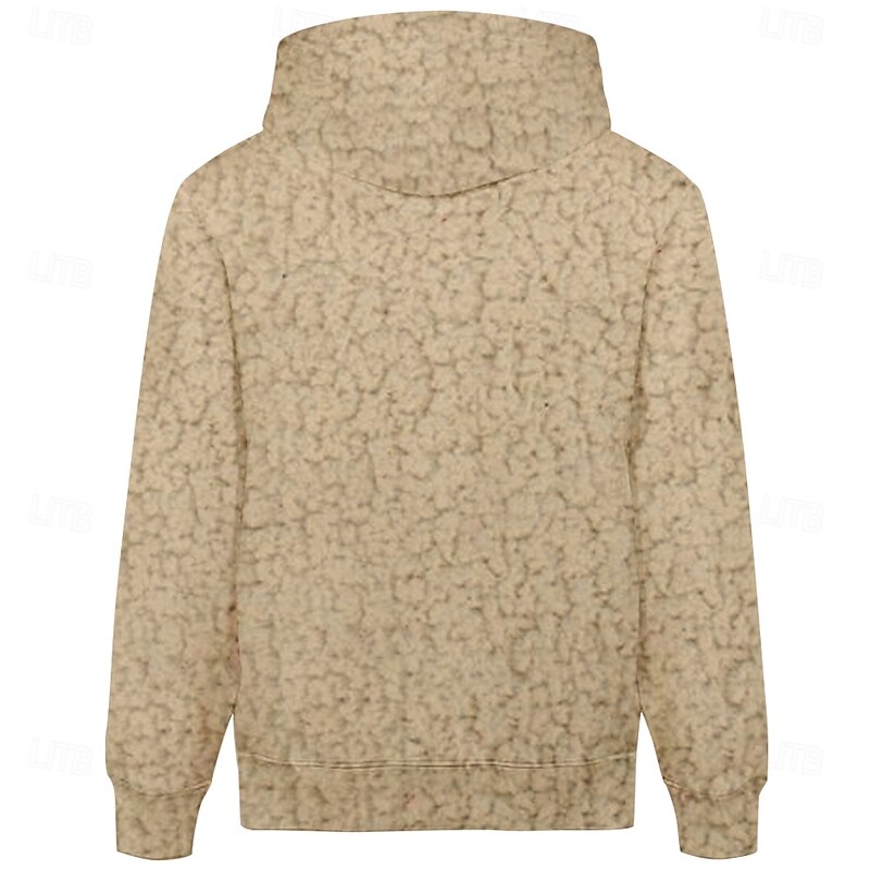 Men's Animal Hoodie Hoodies Sweatshirt Fashion Long Sleeve Hooded Brown Pocket 3D Print Fall Winter Designer2