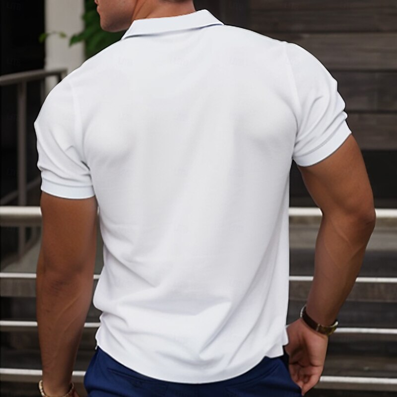 Men's American Flag Veterans Golf Shirt Short Sleeve Polo Shirts Collared Shirts Casual Streetwear Vacation Wear Party Outfits Buttons 3D Print Summer White2