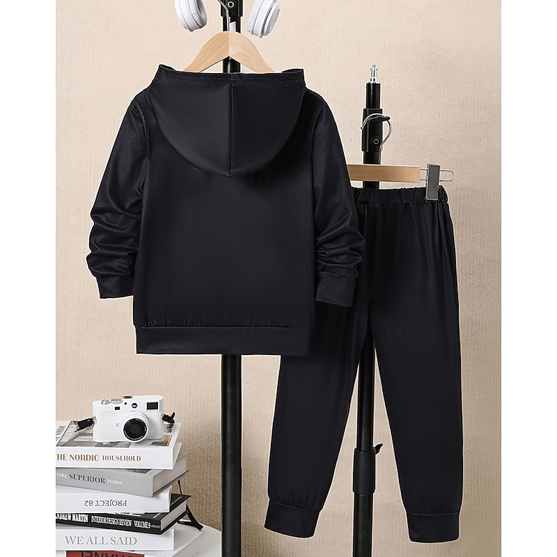 Boys 3D Graphic Cat Sports Suit Hoodie Set Tracksuits Long Sleeve Spring Fall Daily Casual Tights Kids 4-12 Years Hooded Outdoor Vacation Sports Tailored Fit2