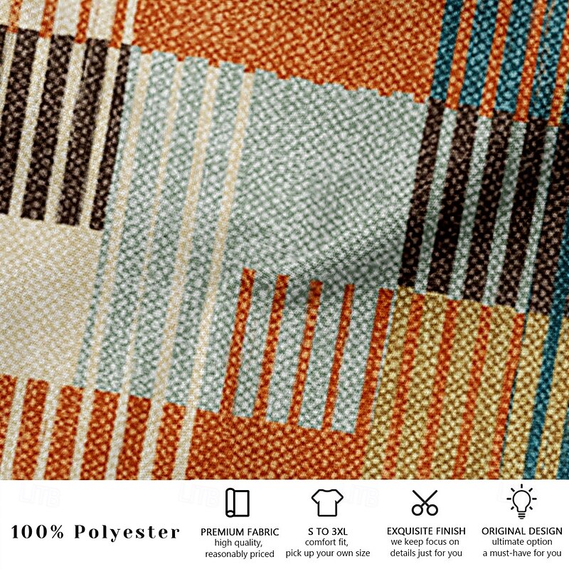 Men's Plaid Pants Trousers Mid Waist Drawstring Elastic Waist Hawaiian Casual Holiday Straight Leg Trousers Summer Spring Fall 3D Print Multi Color3