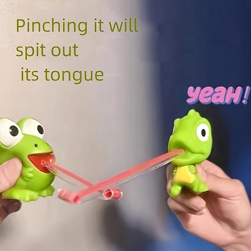 Frog Sticking Out Tongue, Dinosaur Shaped Pinching Toy, Big Eye Frog, Enjoying Stress Reduction And Rebound Toy halloween christmas gift4