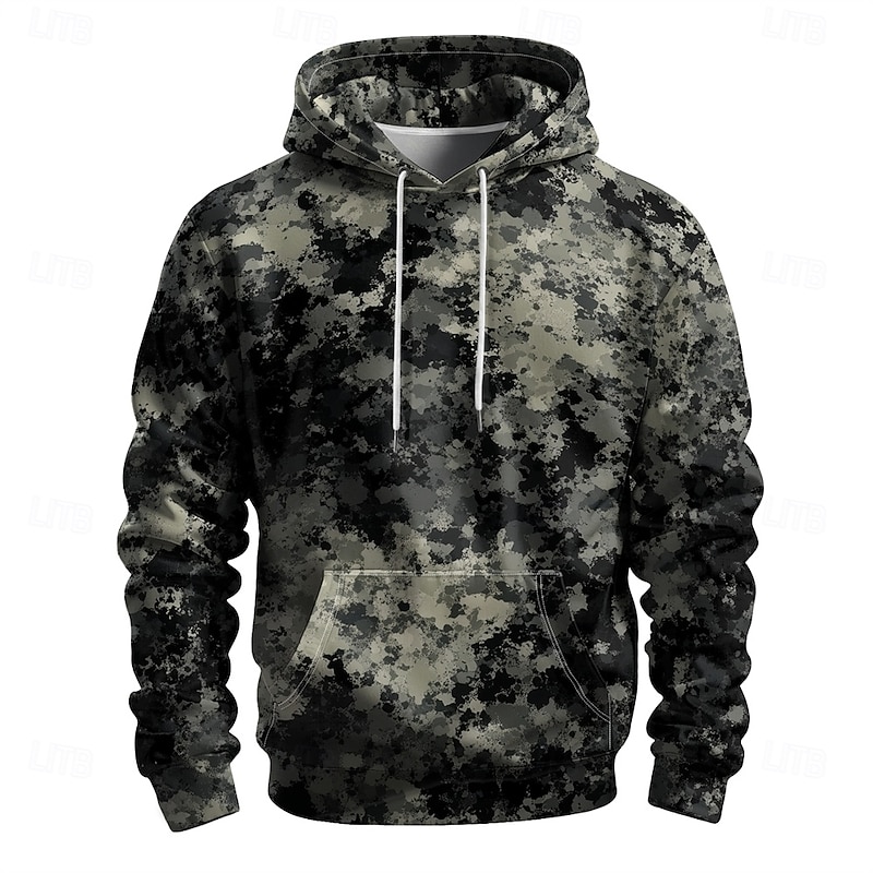 Men's Graphic Camo / Camouflage Hoodie Hoodies Sweatshirt Vacation Daily Long Sleeve Hooded Vacation Sports Outdoor Going out Camouflage Printing Winter Spring &  Fall Designer
