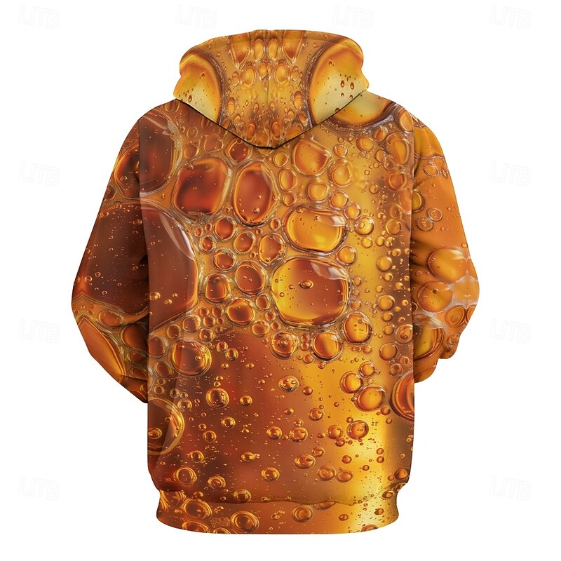 Men's Graphic Oktoberfest Beer Hoodie Hoodies Sweatshirt Vacation Daily Long Sleeve Hooded Vacation Sports Outdoor Going out Yellow Printing Winter Spring &  Fall Designer3