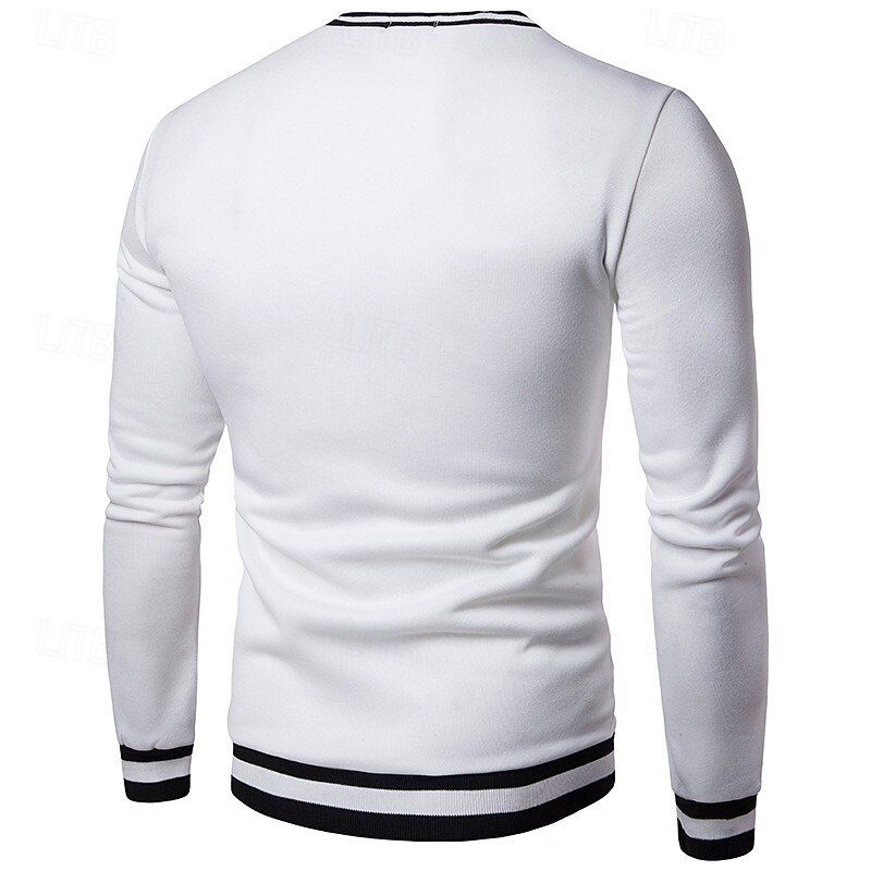 Men's T Shirt Knit Tee Long Sleeve V Neck Winter Spring &  Fall Solid Color Knitwear V Neck Casual Daily Black White Yellow Top Tee for Men3