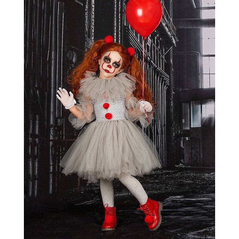 Kids Girls' Dress Cosplay Dress Cosplay Custome Solid Color Sleeveless Performance Party Halloween Party Mesh Princess Cosplay Costume Halloween Custome Polyester Knee-length A Line Dress Tulle Dress3