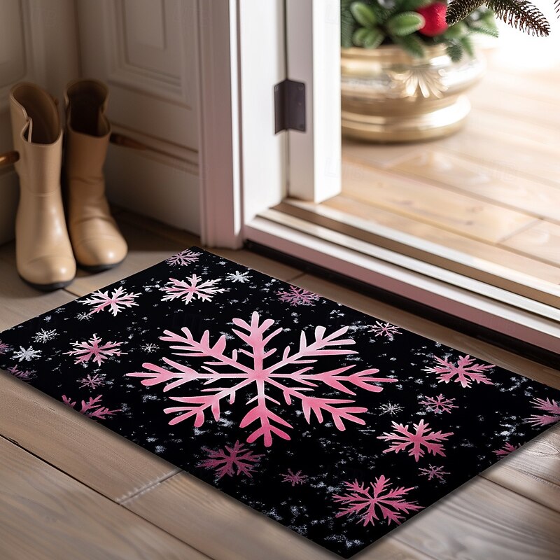 Doormat Snowflake Kitchen Mat Floor Mat Non-Slip Area Rug Oil Proof Rug Indoor Outdoor Mat Bedroom Decor Bathroom Mat Entrance Rug4