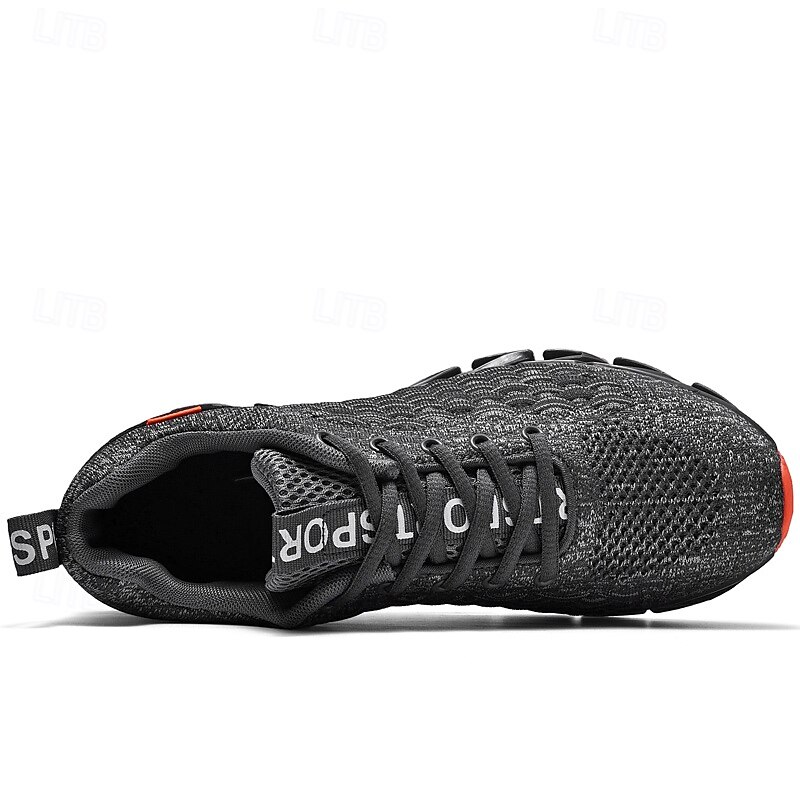 Men's Sneakers Flyknit Shoes Tissage Volant Comfortable Slip Resistant Lace-up Dark Red Black White 16