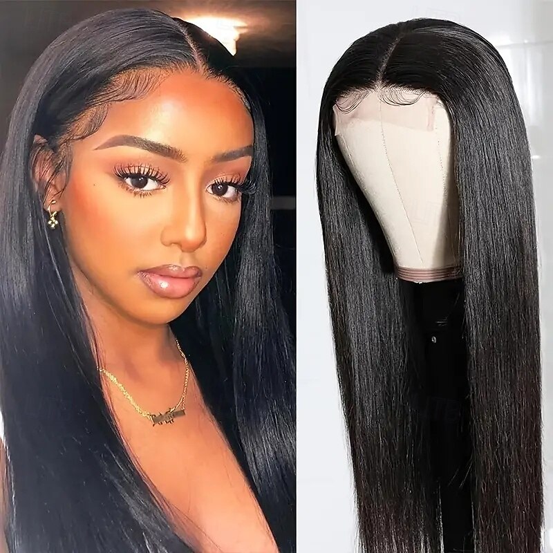 Ishow 6x6 Human Hair Lace Frontal Wig Transparent Straight Human Hair 180% Density3