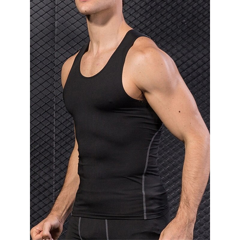 Men's Workout Tank Top Running Tank Top Gym Tank Top Sleeveless Vest / Gilet Casual Athleisure Solid Colored Quick Dry Soft Breathable Gym Workout Walking Jogging Sportswear Activewear Black White Red3