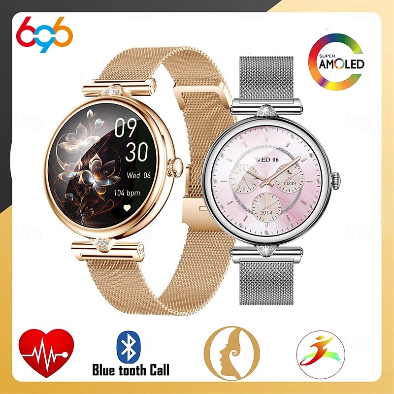 696 AK73 Smart Watch 1.28 inch Smart Band Fitness Bracelet Bluetooth Pedometer Call Reminder Sleep Tracker Compatible with Android iOS Women Hands-Free Calls Message Reminder IPX-0 40mm Watch Case3