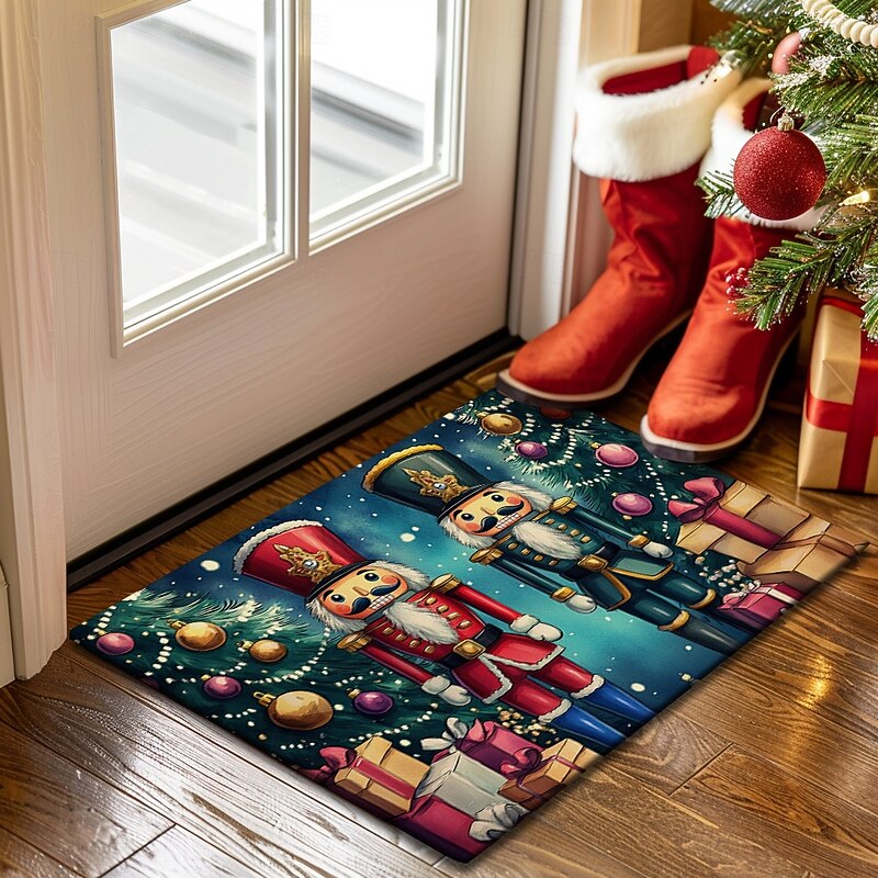 Christmas Decorations Doormat Nutcrackers Kitchen Mat Floor Mat Non-Slip Area Rug Oil Proof Rug Indoor Outdoor Mat Bedroom Decor Bathroom Mat Entrance Rug2