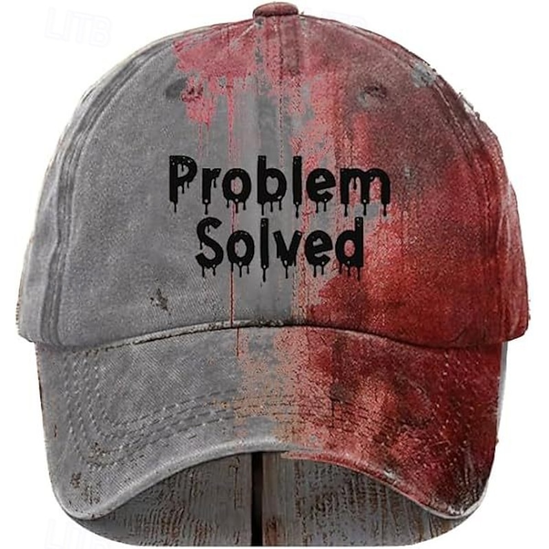 Men's Baseball Cap Sun Hat Trucker Hat khaki Gray Polyester Adjustable Fashion Daily Wear Festival Graphic Pattern Halloween Casual / Daily2