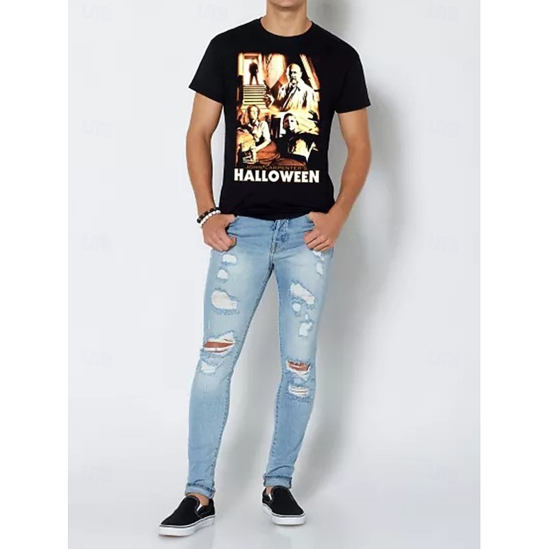 Halloween Michael Myers T-shirt Print Graphic For Couple's Men's Women's Adults' Halloween Carnival Masquerade Hot Stamping Casual Daily3