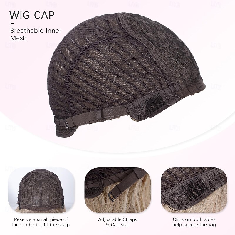 Wig with Bangs for Women Long Blonde Wavy Curly Wig Heat Resistant Synthetic Wig for Girls Daily Use Party Halloween Cosplay Wig4