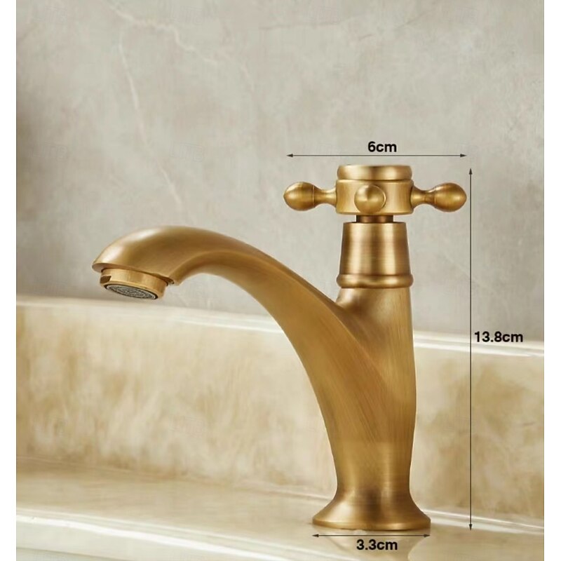 Bathroom Sink Faucet Antique Brass Single Handle One Hole Centerset Mount Lavatory Bathroom Vanity Faucet4