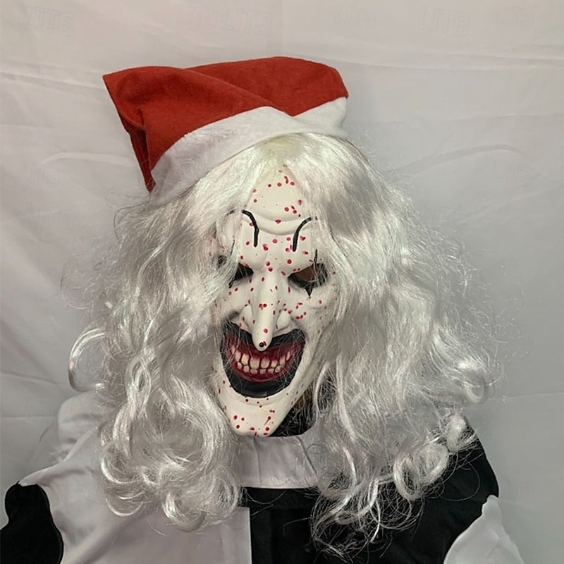 Art the Clown Halloween Mask Full Head Terrifier Scary Costume Adults' Unisex Halloween Carnival Performance Party Easy Halloween Costumes Dress Up3