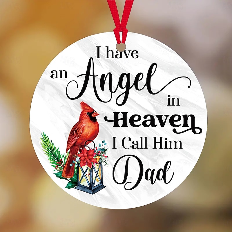 Red Cardinal Christmas Ornaments 2D Acrylic Christmas in Heaven Ornaments in Memory of Loved One Christmas Tree Ornaments Tree Decorations4