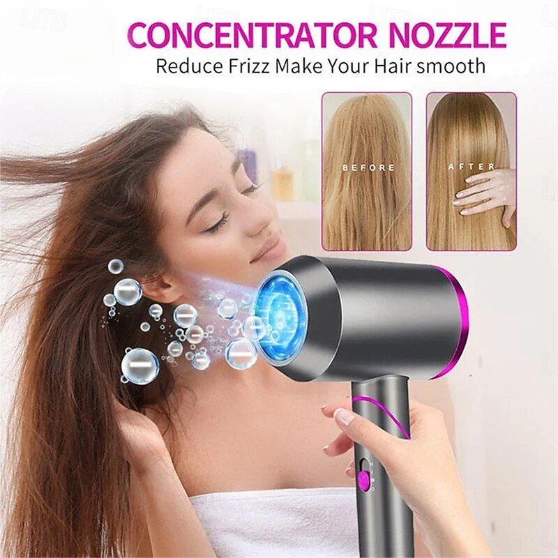 Foldable Portable Hair Dryer Professional Negative Ion High Speed Powerful Blow Dryer2