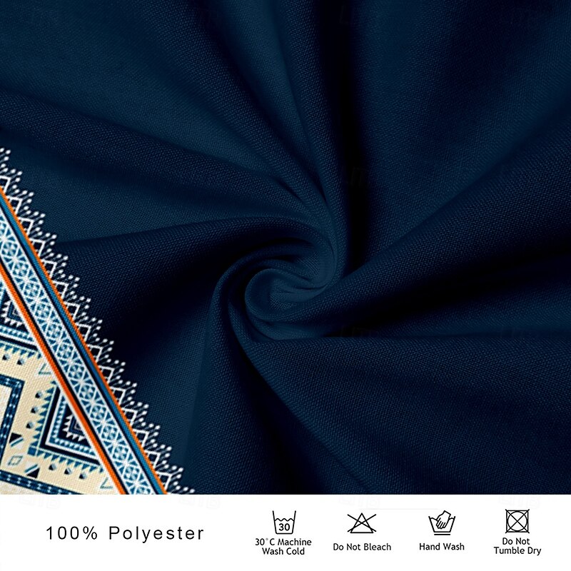 Men's Cowboy Western Shirt Button Up Shirt Cowboy Shirt Long Sleeve Vintage Western Daily Holiday Fall Winter Spring & Summer Turndown Collared Shirts 3D Print Blue3