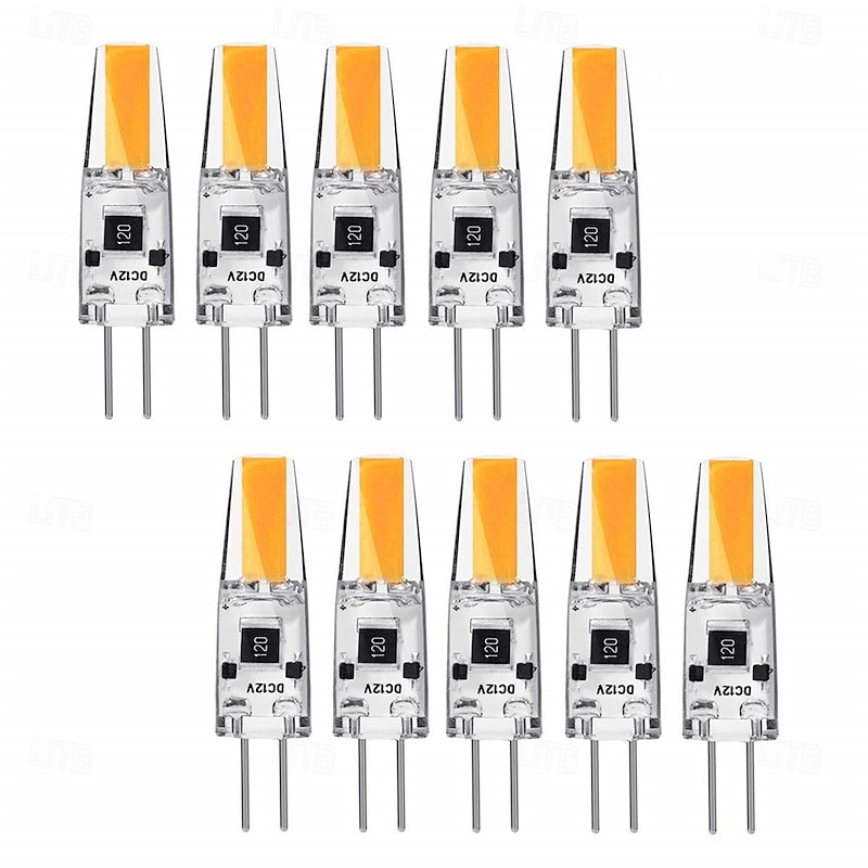 10pcs LED G4 Bi-pin Lights 2W Bulbs High Efficiency Light, No Flickering for Crystal Chandelier, Pendant, Kitchen, Study, Toilet