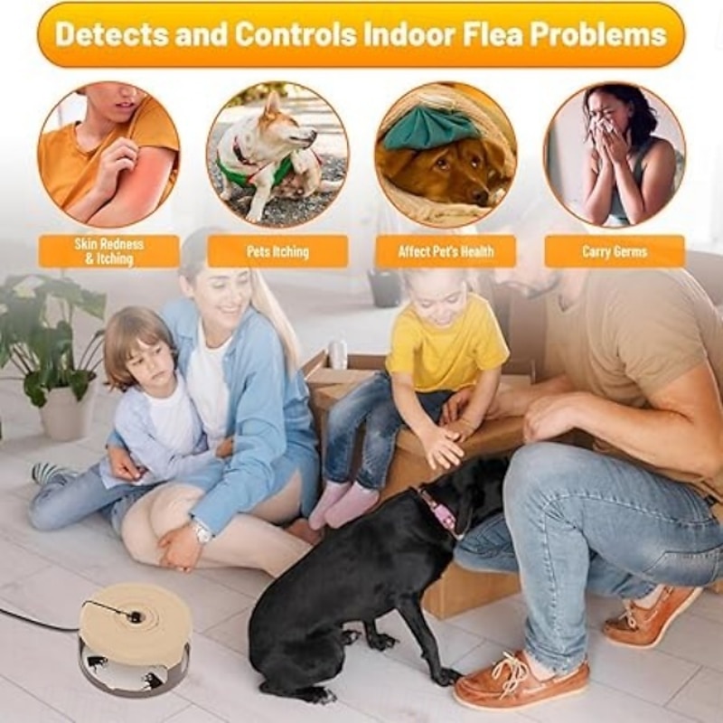 Flea Traps for Home – Indoor Pest Control Bed Bug Trap with 8 Sticky Discs, Non-Toxic and Safe for Pets and Kids4