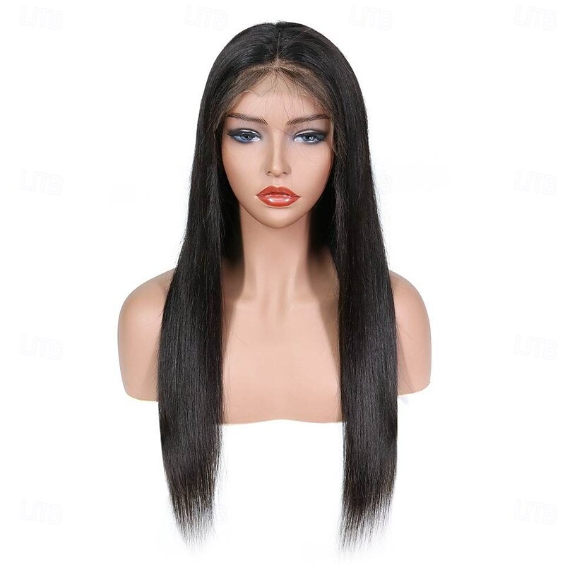 Remy Human Hair 13x6 Lace Front 13x4 Lace Front Wig Side Part Middle Part Free Part Brazilian Hair Straight Natural Straight Natural Wig 130% 150% 180% Density with Baby Hair Natural Hairline4