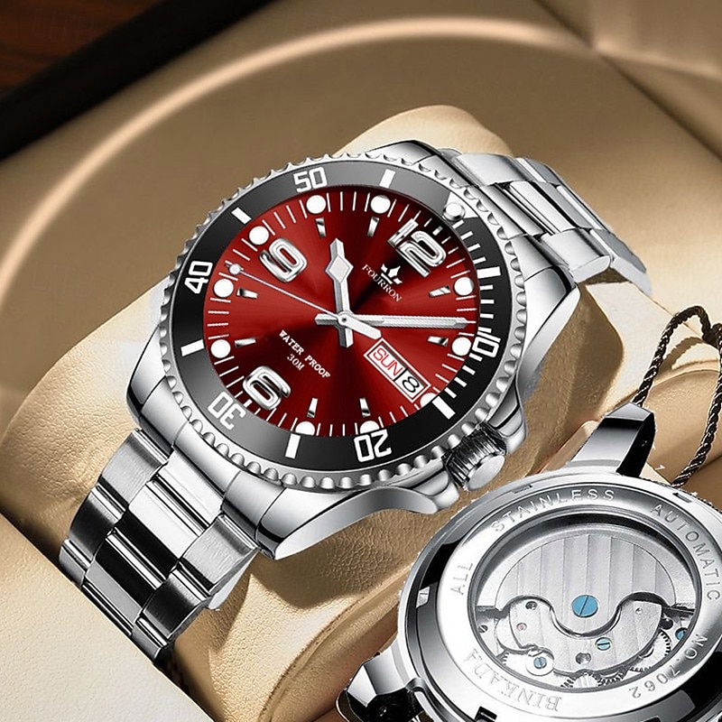 New Fashionable And Trendy Night Light Dual Calendar Sports And Leisure Simple Stainless Steel With Transparent Bottom Hollow Quartz Watch2