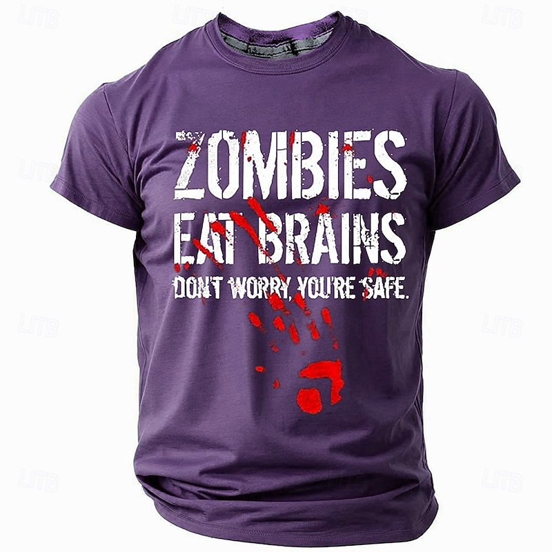 Halloween Men's Blood stains T Shirt T shirt 3D Print Crew Neck Shirt Fashion Athleisure Street Sports Outdoor Black Blue Purple Summer Spring Clothing Apparel S M L XL XXL XXXL4