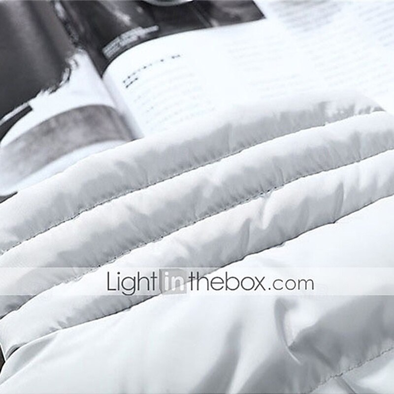 Men's Puffer Vest Vest Gilet Daily Date Vacation Fashion Casual Fall & Winter Pocket Polyester Warm Comfortable Plain Quilted Zipper Stand Collar Regular Fit Black White Red Burgundy Vest2