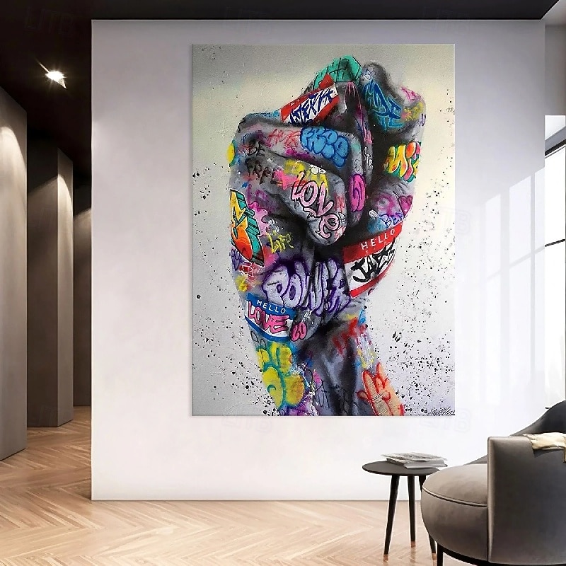 Street art oil painting handmade Abstract Street Arthritis Paintings On Canvas pop art Textured oil Painting handpainted pop art Modern Wall Art Hand Painted Artwork for Living Room bedroom Wall Decor