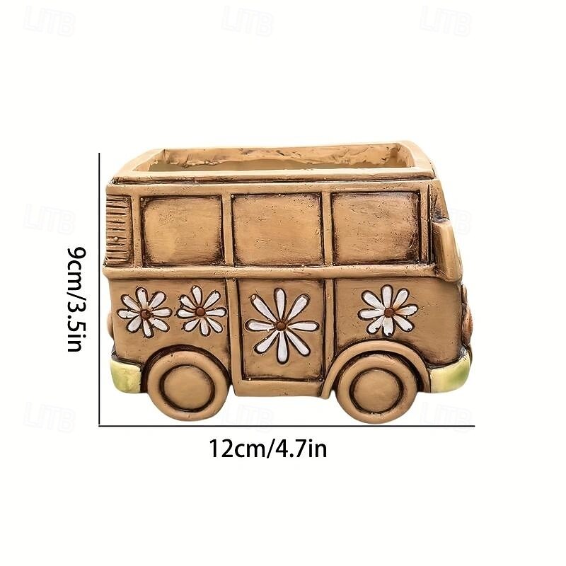 Vintage Resin Planter - Decorative Flower Pot for Succulents & Indoor/Outdoor Gardens, Perfect for Patios, Lawns, and Balconies3