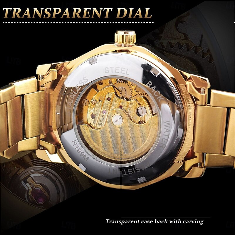 FORSINING Men Mechanical Watch Luxury Large Dial Outdoor Business Hollow Skeleton Automatic Self-winding Tourbillon Luminous Stainless Steel Strap Watch4