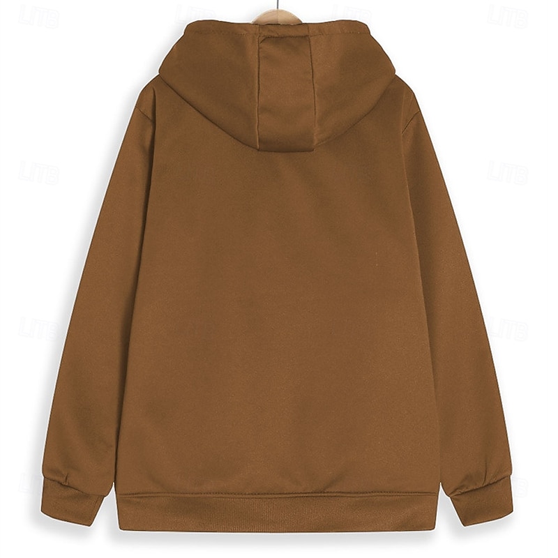 Men's Wolf Cowboy Sweatshirt Long Sleeve Sweatshirts  Hooded Vintage Western Style Vacation Going out Fall & Winter Brown Gray Clothing Apparel Designer Graphic Print S M L XL XXL XXXL2