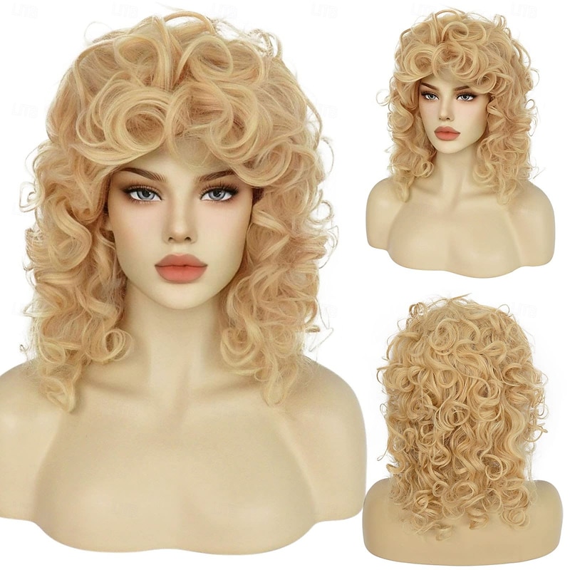Blonde Curly Wig  Short Wig for Carnival 50s Wigs for Women Funny Wigs for Blonde Movie Womens Wigs for Cosplay Costume 60s Wigs for Women Party Wig Halloween Wigs