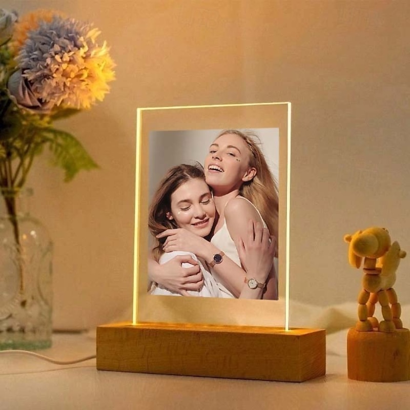 Personalized Photo Lamp Custom Photo Acrylic Night Light USB Powered Warm white Add Your Image The Perfect Holiday Gift for Best Friends Lover and Family2
