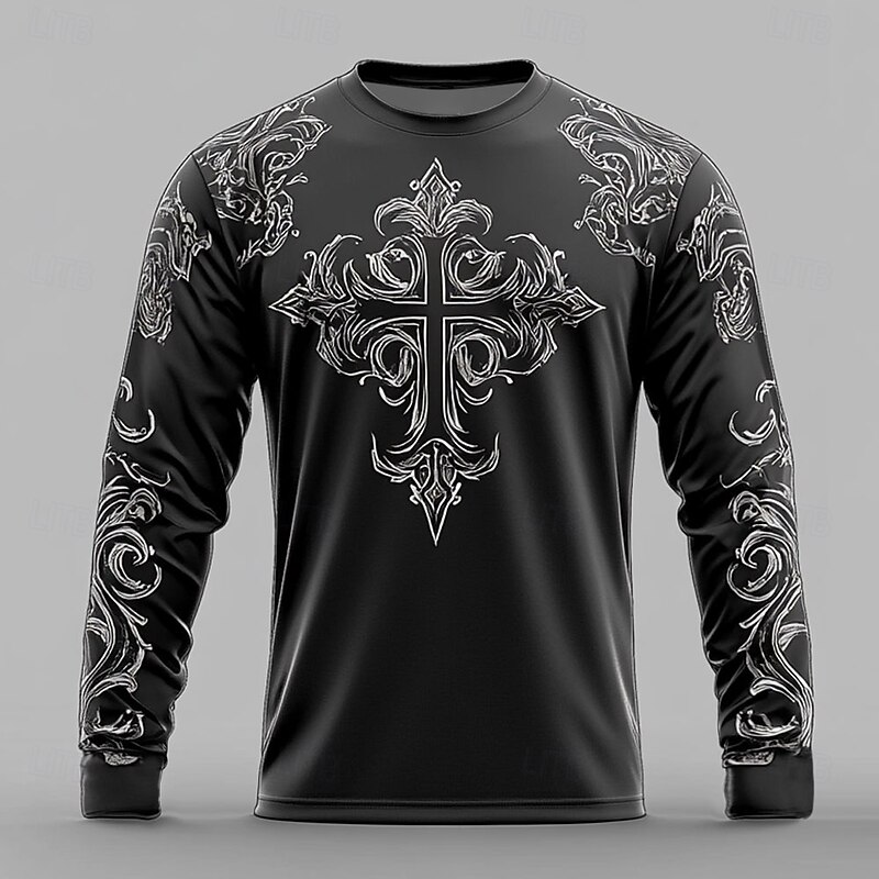Men's Graphic T Shirt Long Sleeve T shirt 3D Print Crew Neck Shirt Fashion Designer Street Casual Daily Black Summer Spring Fall Clothing Apparel S M L XL XXL XXXL