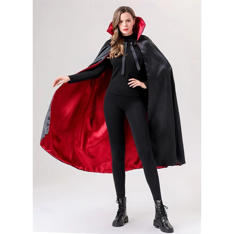 Vampire Dracula Halloween Cosplay Costume Cloak Outfits Cosplay Adults' Men's Women's Carnival Masquerade Mardi Gras Party / Evening Easy Halloween Costumes Dress Up3