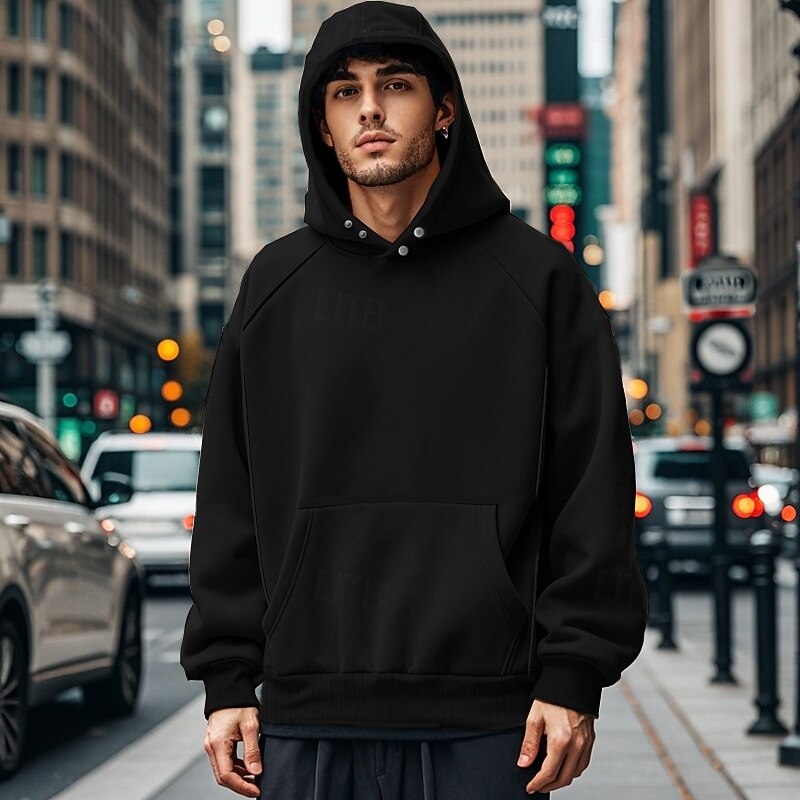 Men's Hoodie Fleece Hoodie Black Red Khaki Light Grey Dark Gray Hooded Plain Pocket Sports & Outdoor Daily Holiday Streetwear Basic Casual Fall & Winter Clothing Apparel Hoodies Sweatshirts4