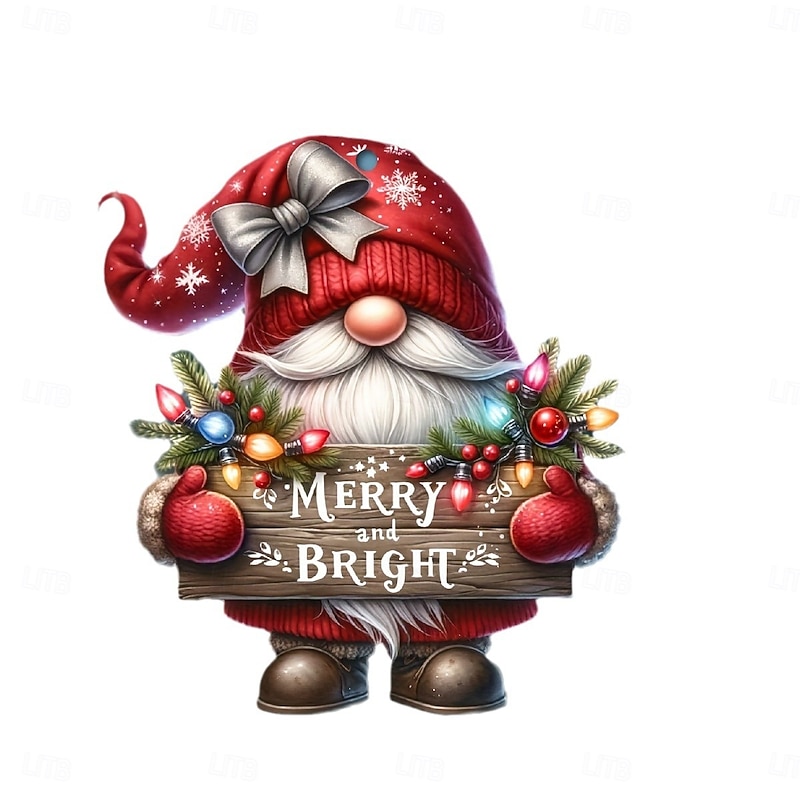 12pcs/set Wooden Dwarf Christmas Tree Ornaments, Gnome Hanging Decorations for Xmas Tree, Party Decor, Holiday Celebration Accessories2