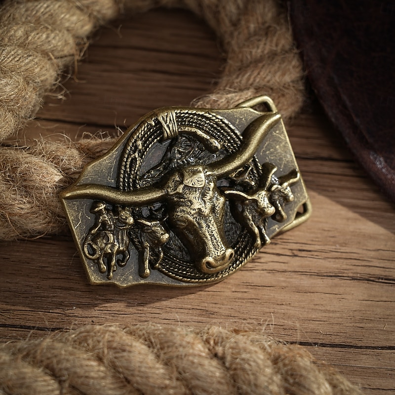 Men's Belt Buckle Buckle Silver Bronze Alloy Vintage Style Retro Vintage Cow Daily Religious Celebrations2