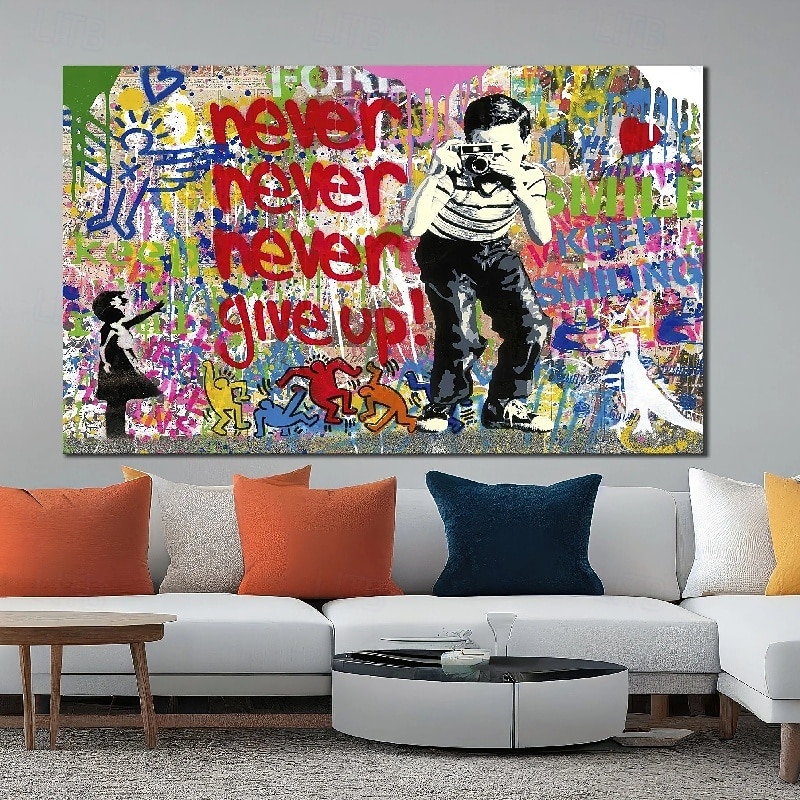 Monopoly Art Oil Painting Hand Painted Canvas-Richie Rich Pop Art Painting Handmade Canvas Street Graffiti Art Oil Painting Pop Art Painting Street Art Wall Decor For Kid's Room Living Room Artwork4