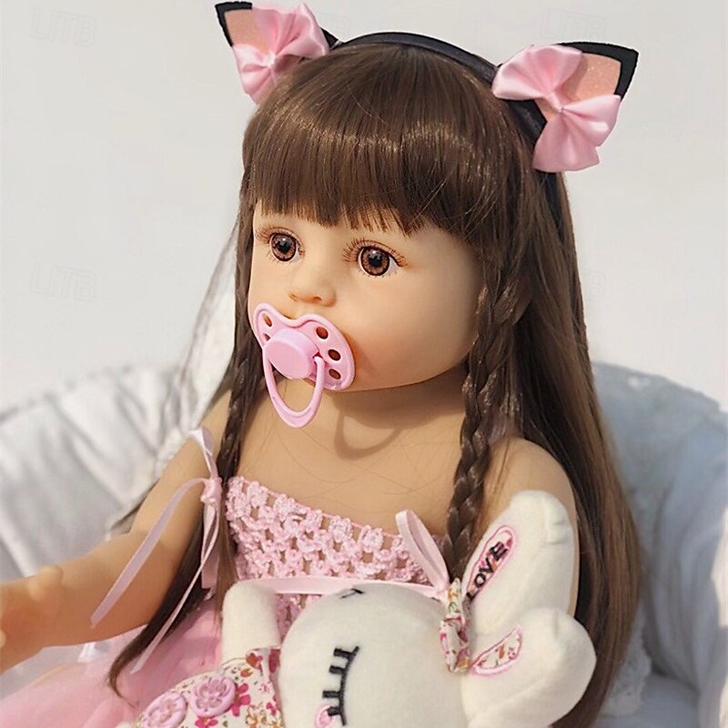 Realistic Reborn Baby Dolls with Clothes- 18 Inch Silicone Baby Girl Real Life Dolls with Full Body Vinyl Newborn Lifelike Weighted Dolls for Ages 3+ Gift3