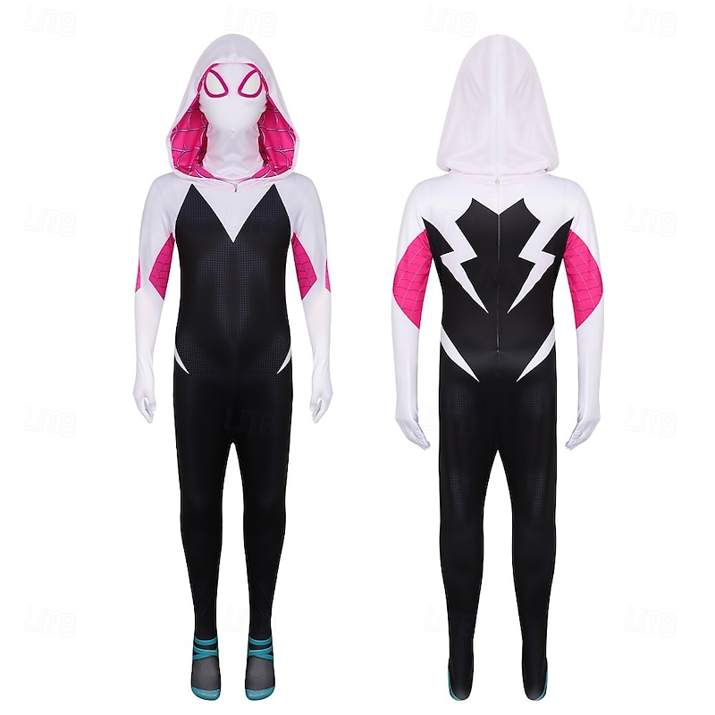 Spider Superhero Gwen Halloween Bodysuits Full Body Catsuit Sexy Costume Kid's Adults' Women's Girls' Carnival Party Easy Halloween Costumes Dress Up4