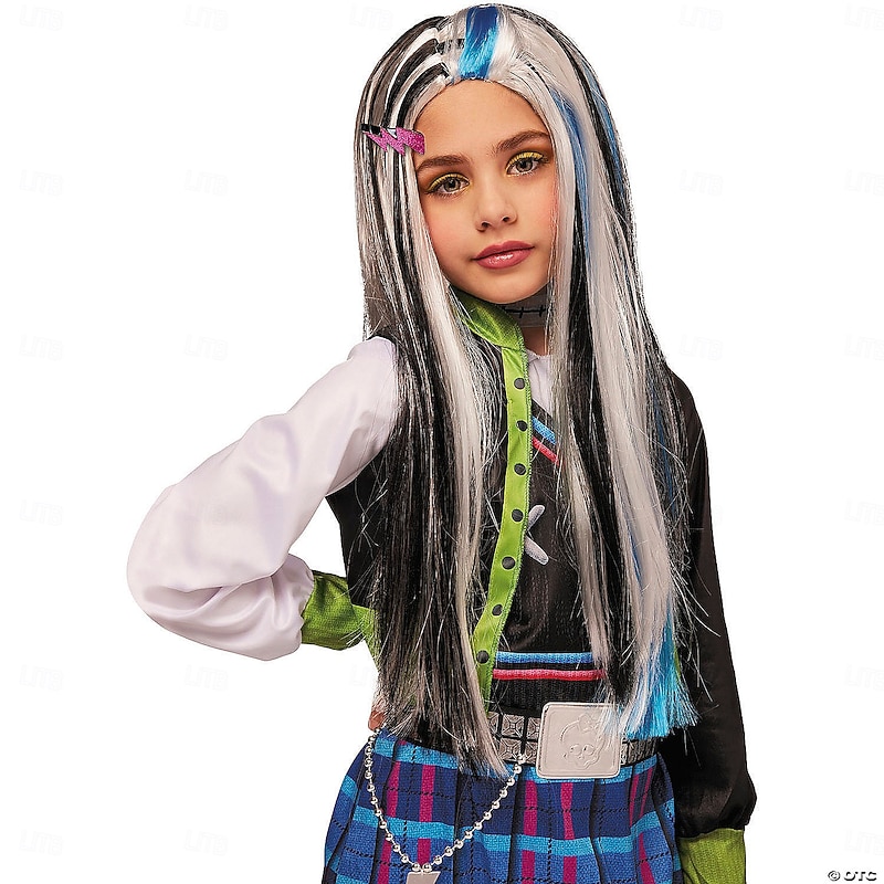 Kids  Frankie Stein Multicolor Full-Length Wig Halloween Cosplay Party Wigs