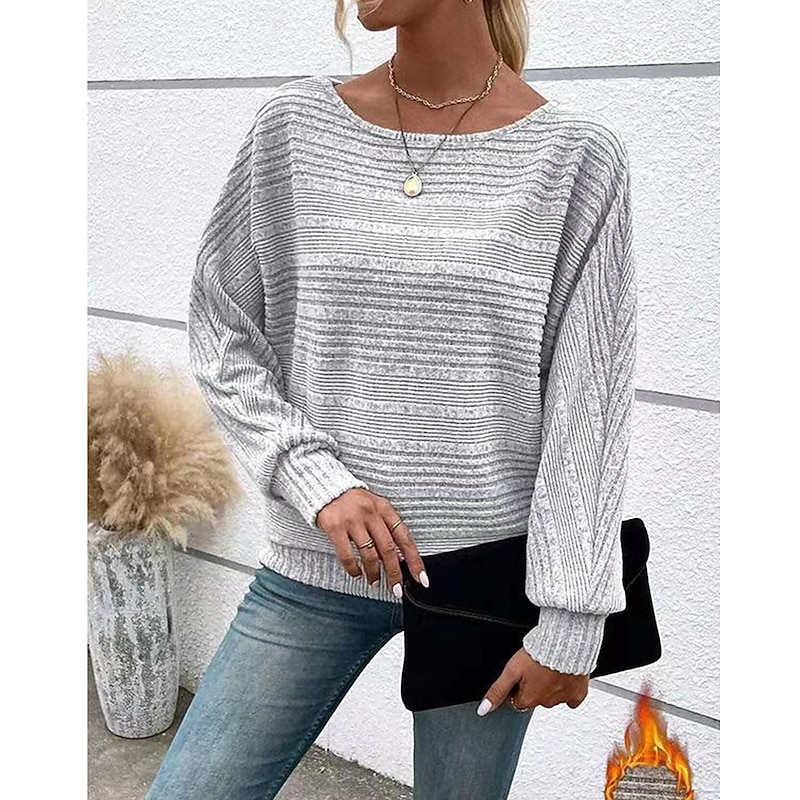 Women's Tunic Elegant Stylish Batwing Sleeve Long Sleeve Regular Tops Boat Neck Work Red Blue Khaki Gray Spring Fall Winter4