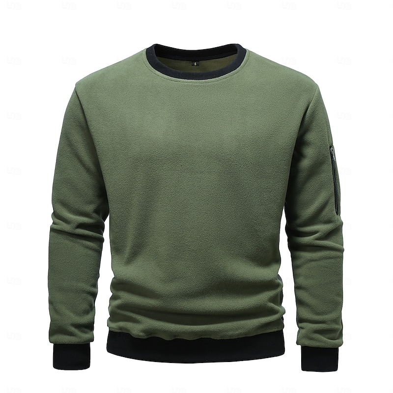 Men's Pullover Wine Red Black Light Green Army Green Blue Round Neck Plain Sports & Outdoor Sports Streetwear non-printing Designer Basic Casual Winter Clothing Apparel Hoodies Sweatshirts