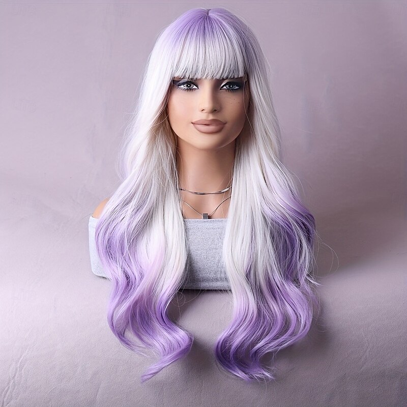 Multi-Color Gradient Fashion Wig Perfect for Music Festivals Costume Parties and Special Occasions