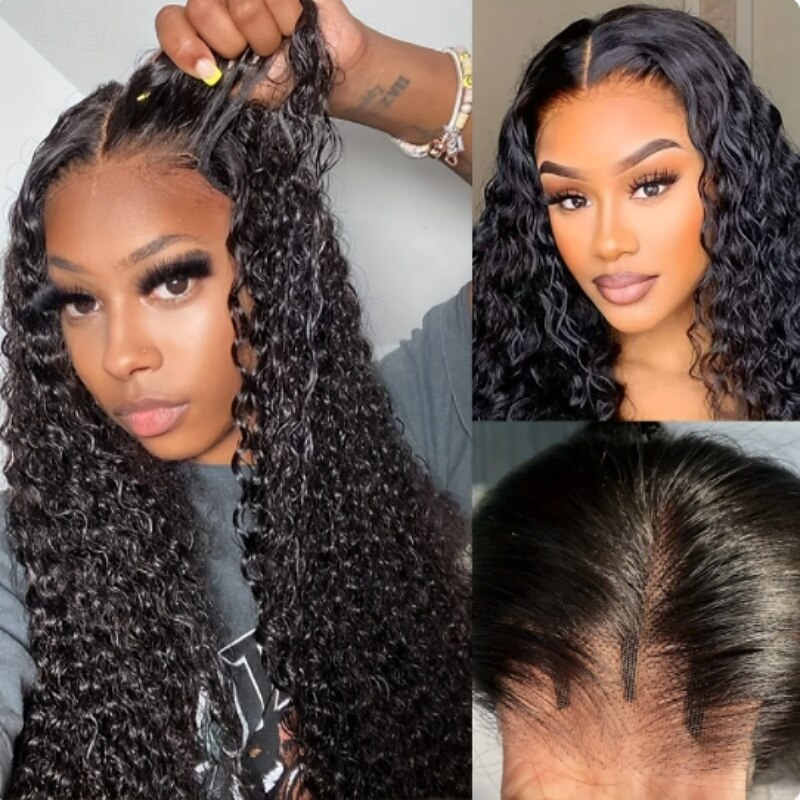 Remy Human Hair 5x5 Closure 13x6 Lace Front Wig Side Part Middle Part Free Part Brazilian Hair Natural Wave Water Wave Natural Wig 130% 150% 180% Density with Baby Hair Natural Hairline Pre-Plucked